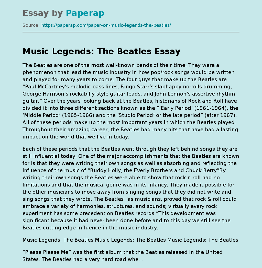 Music Legends: The Beatles