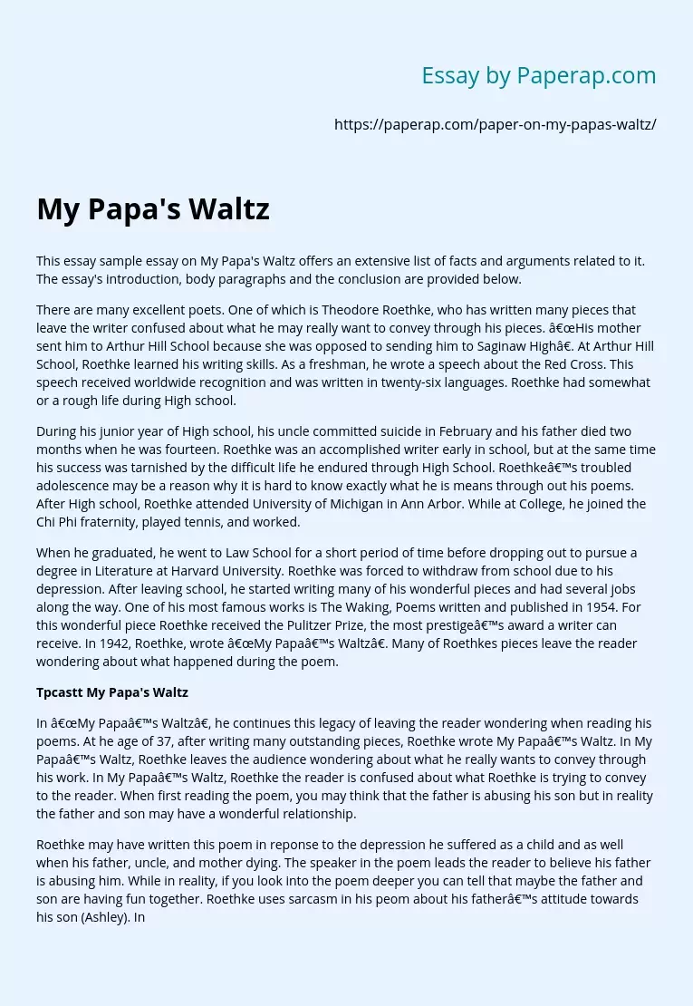 My Papa's Waltz