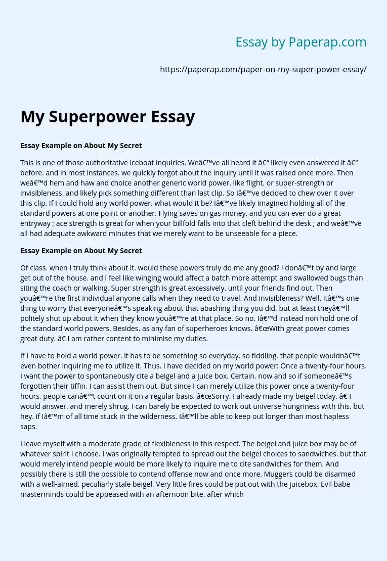 My Superpower Essay