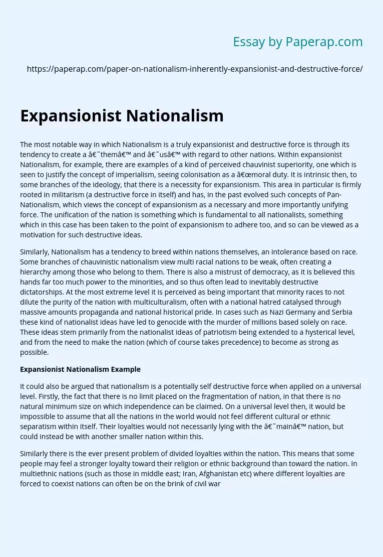 Expansionist Nationalism