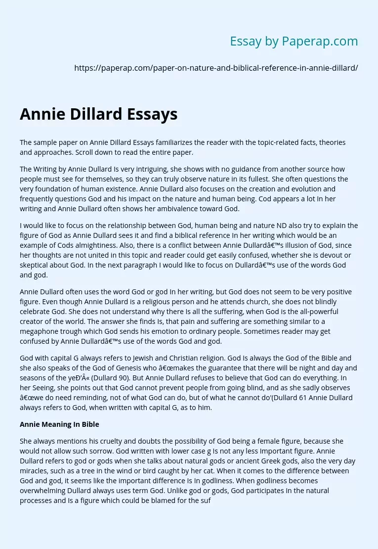 Annie Dillard Essays