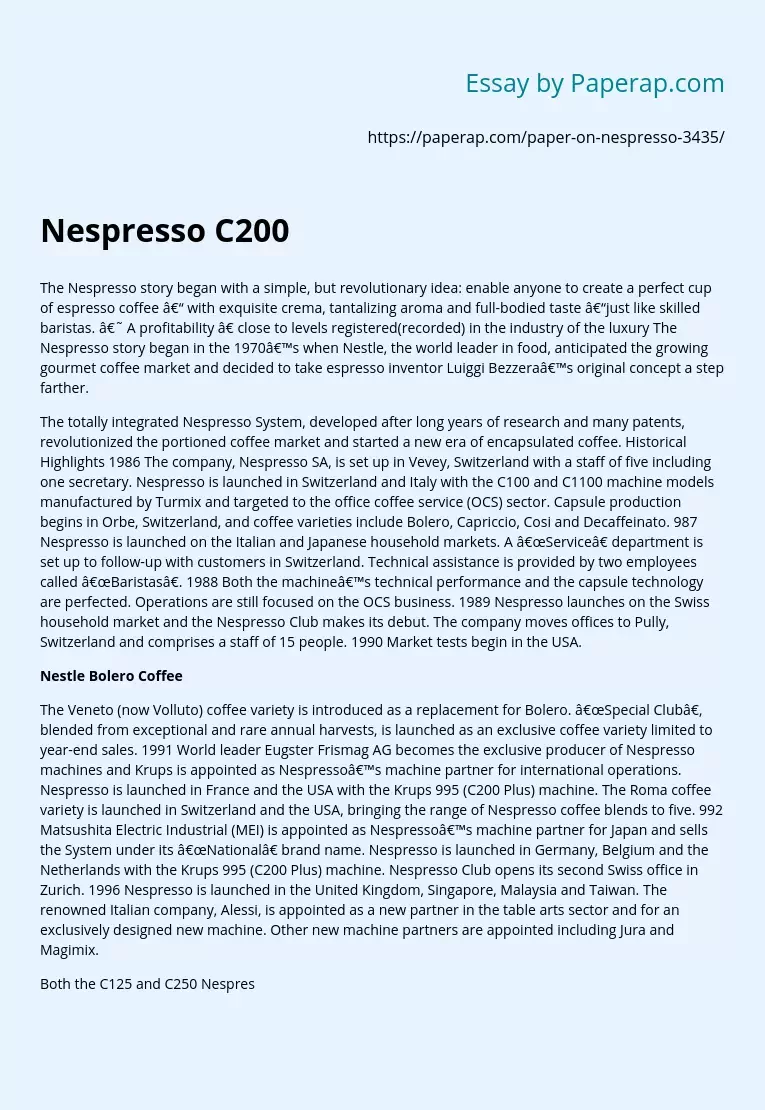The Nespresso Revolution.