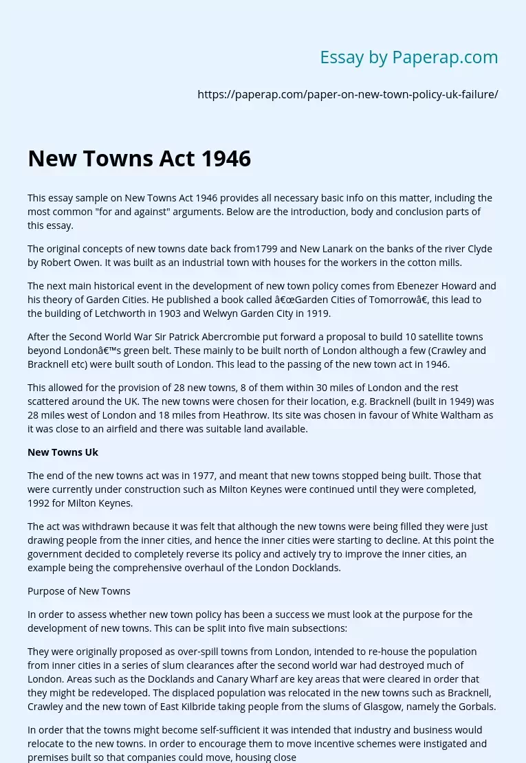 New Towns Act 1946