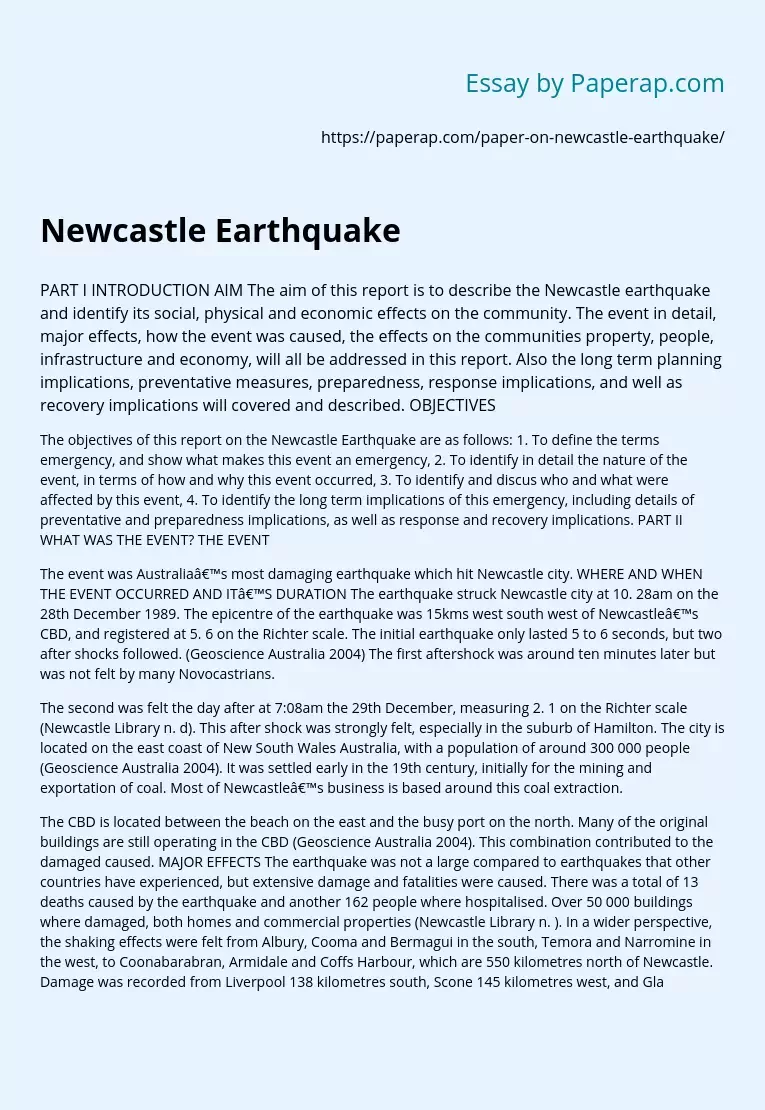 Newcastle Earthquake