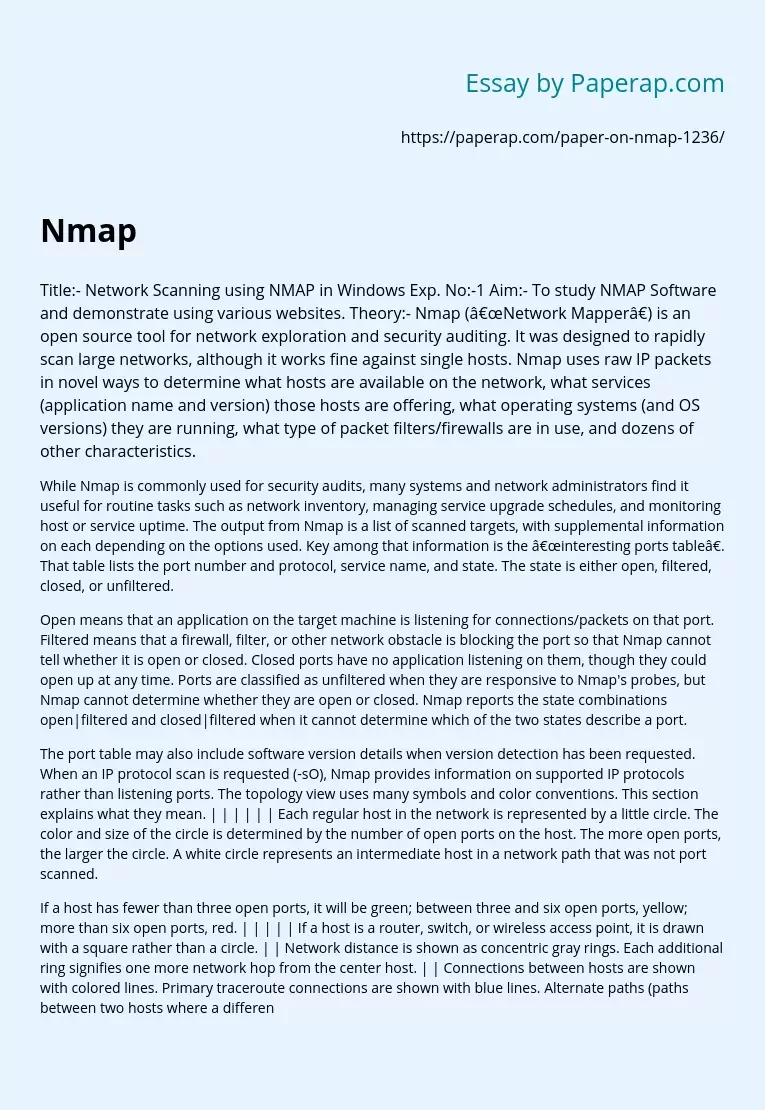 Network Scanning Using NMAP