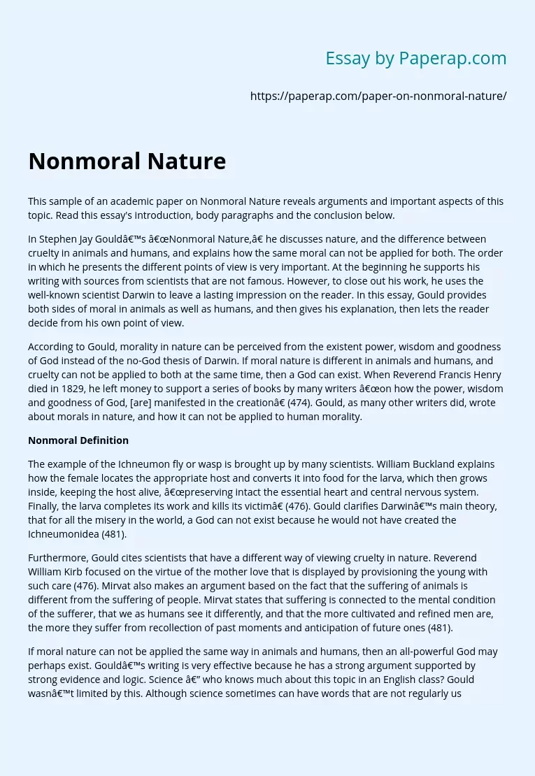 Nonmoral Nature