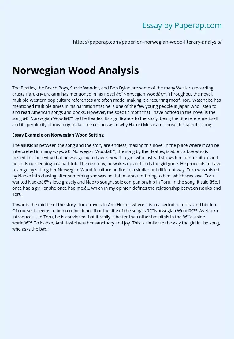 Norwegian Wood Analysis