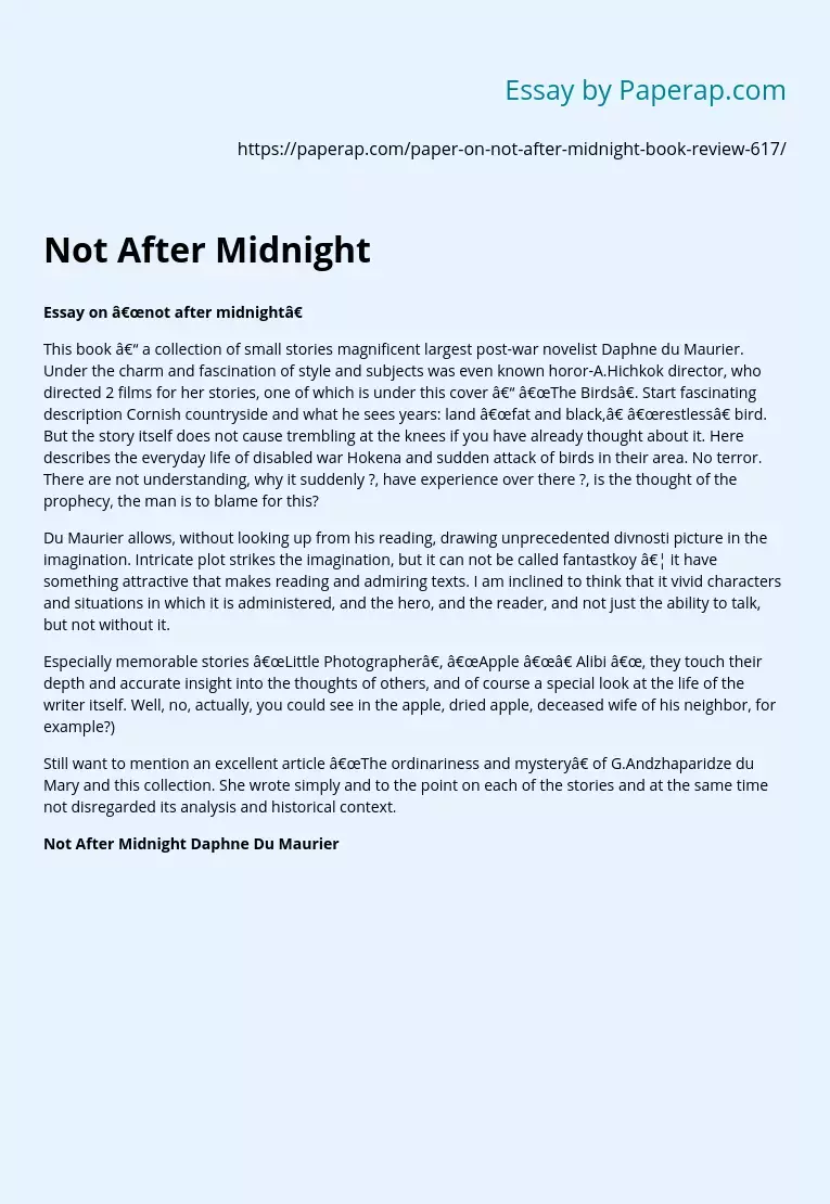 Not After Midnight Analysis