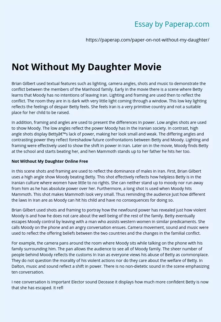 Not Without My Daughter Movie