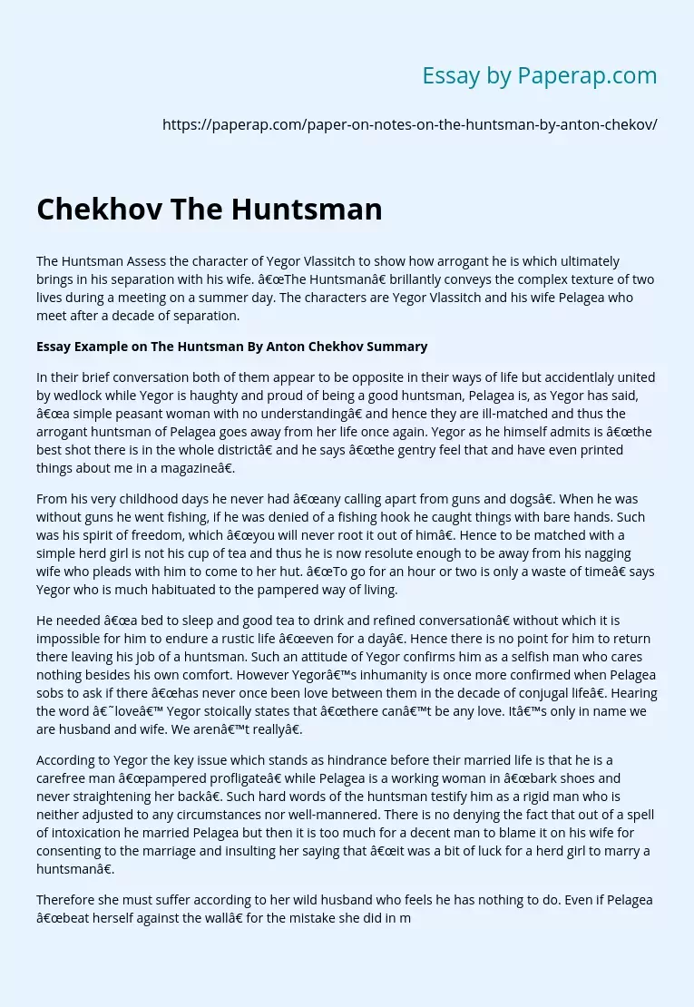 Chekhov The Huntsman