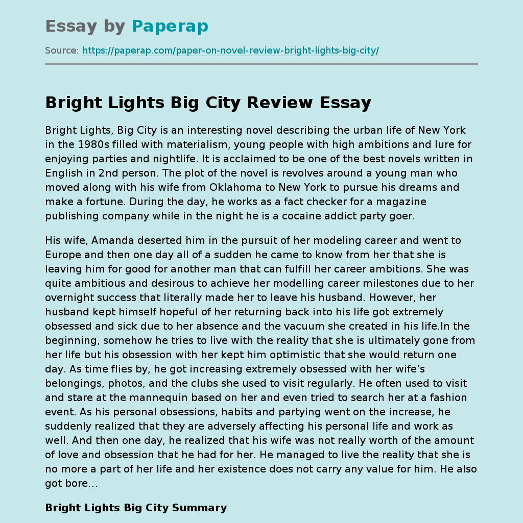 Bright Lights Big City Review