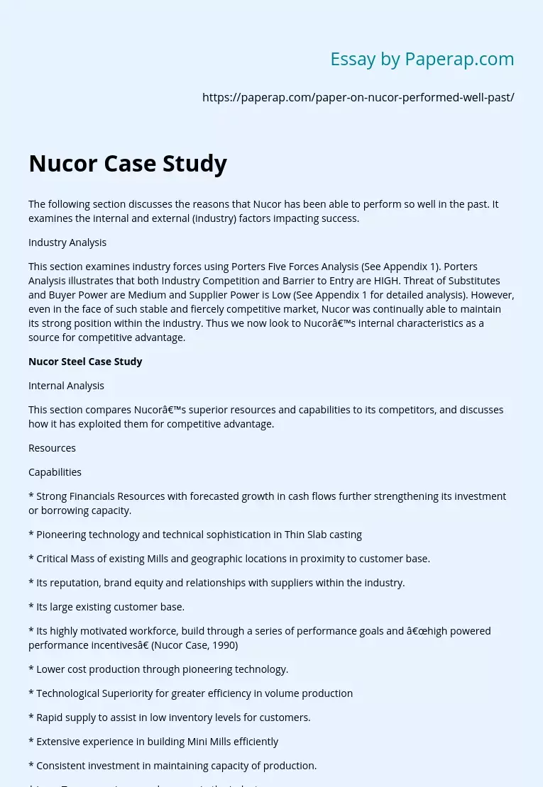 Nucor Case Study