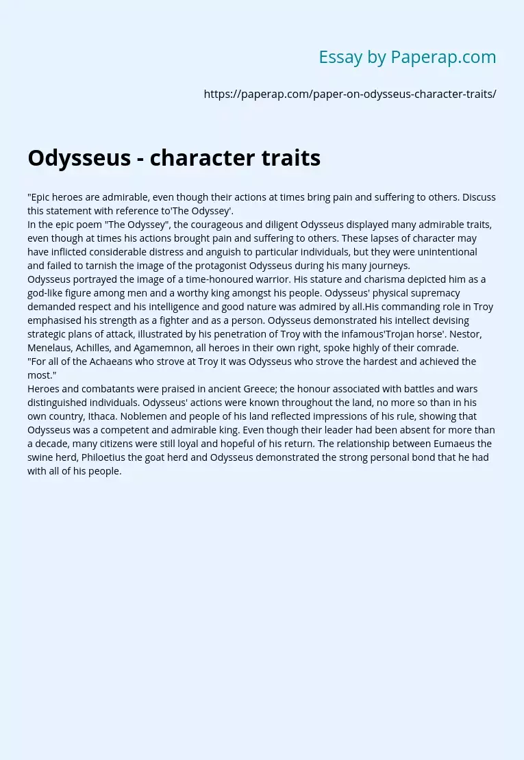 character sketch of odysseus