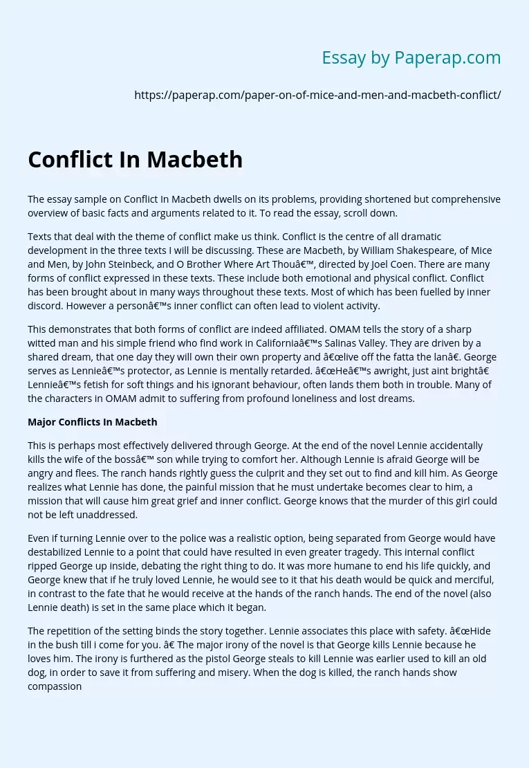 Conflict In Macbeth