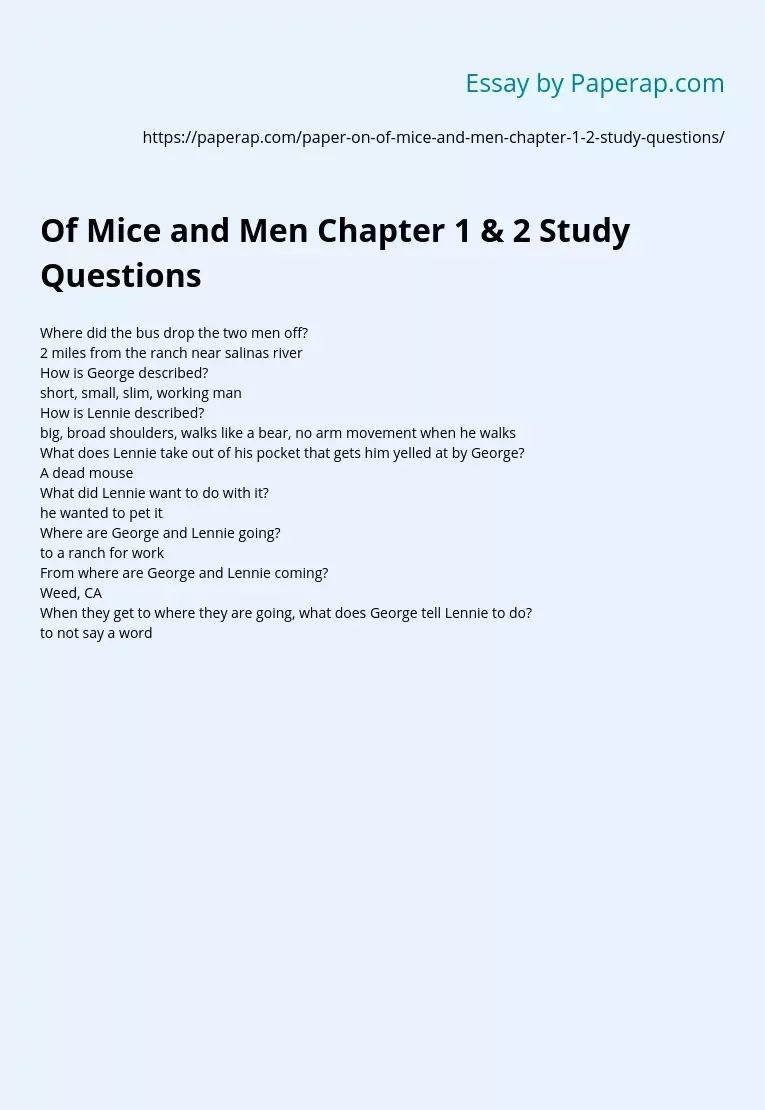 of mice and men essay topics