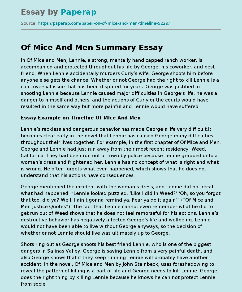 of mice and men summary chapter 2