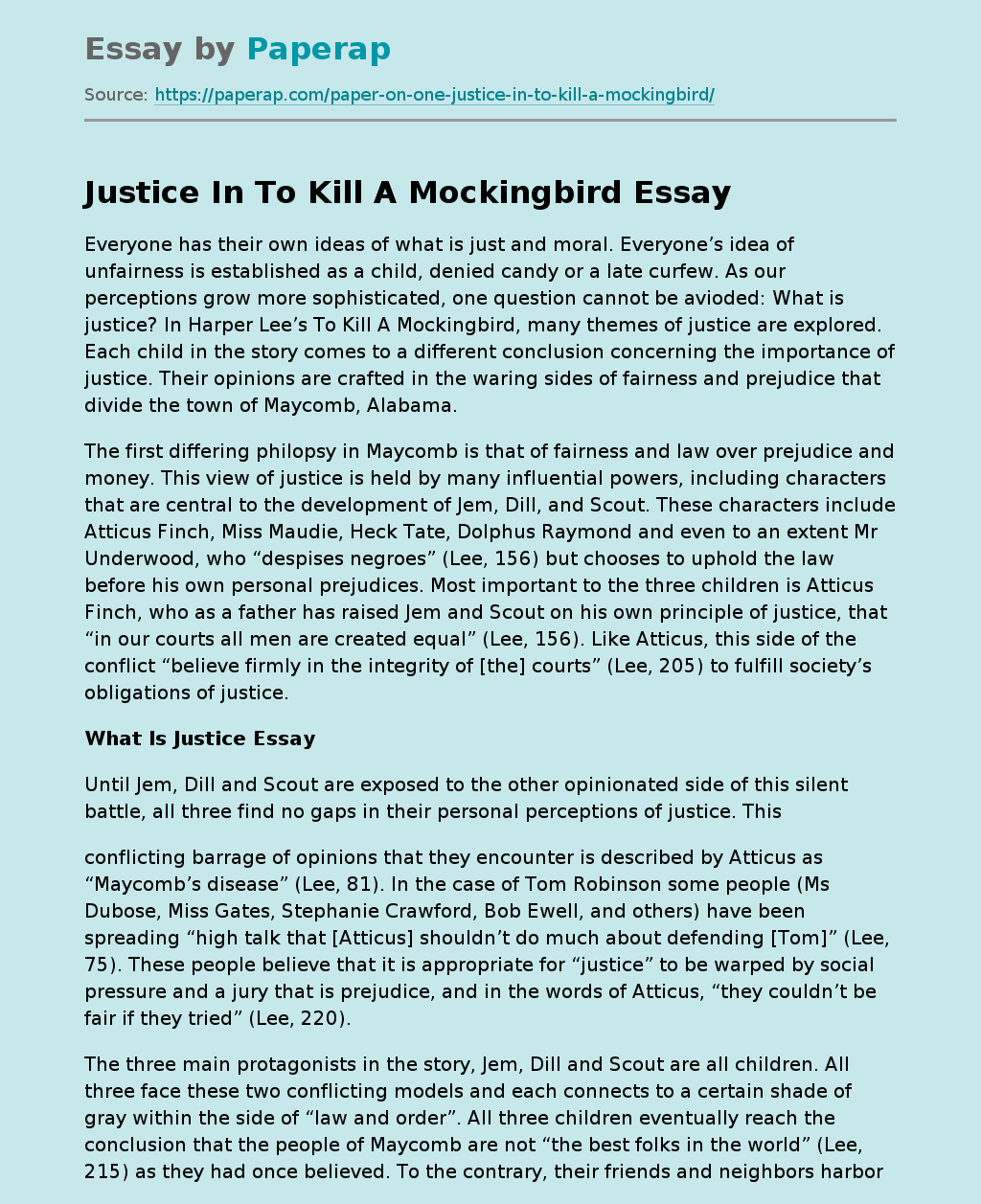 Justice In To Kill A Mockingbird