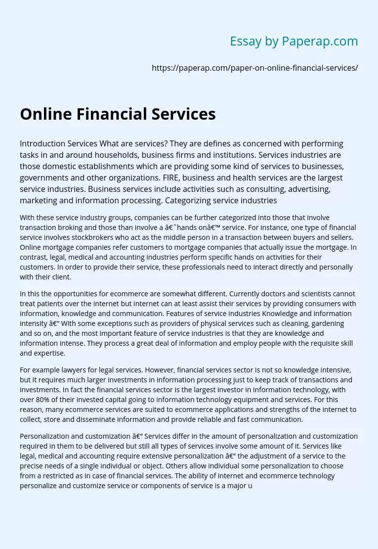 Online Financial Services
