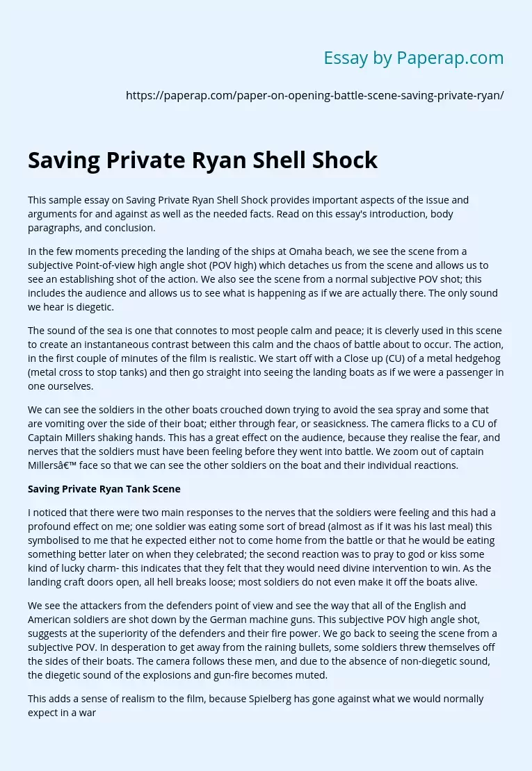 Saving Private Ryan Shell Shock