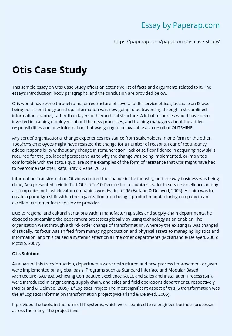 Otis Case Study