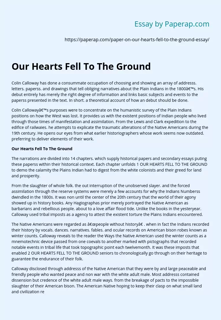 Our Hearts Fell To The Ground