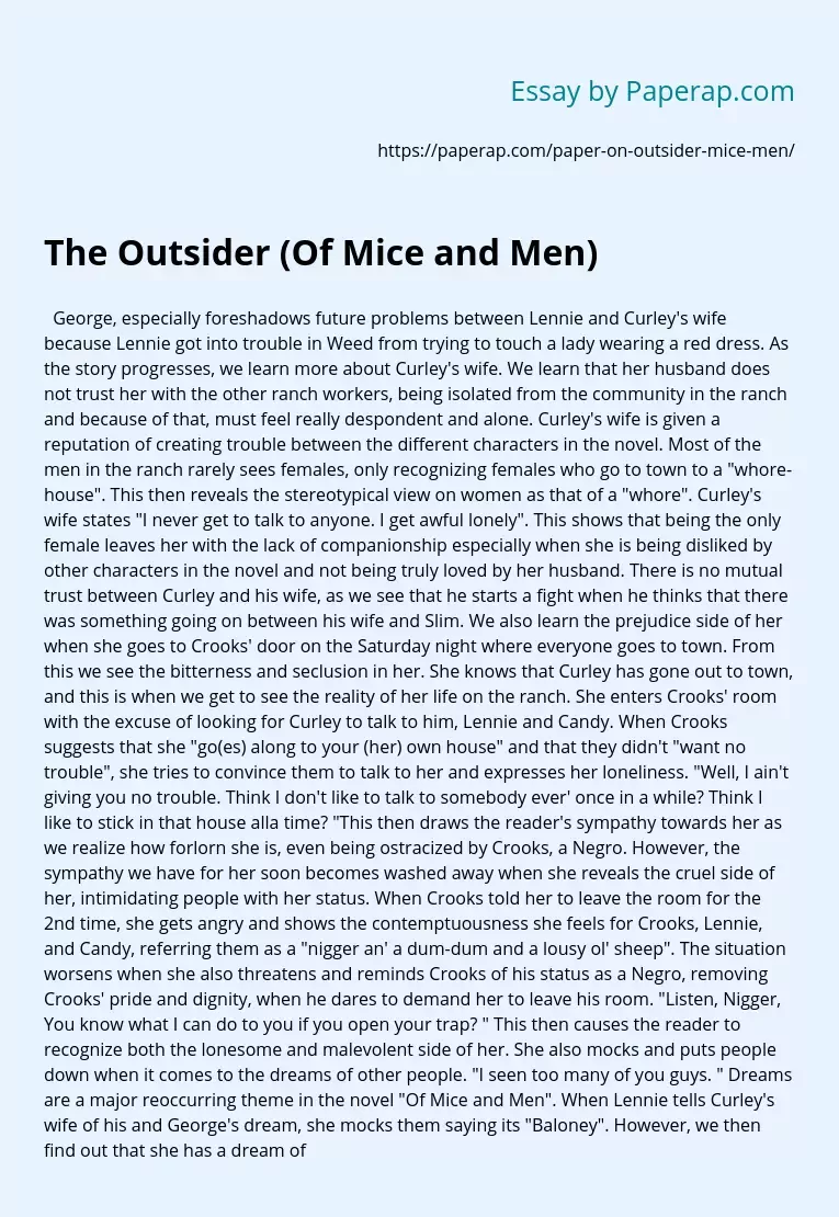The Outsider (Of Mice and Men)