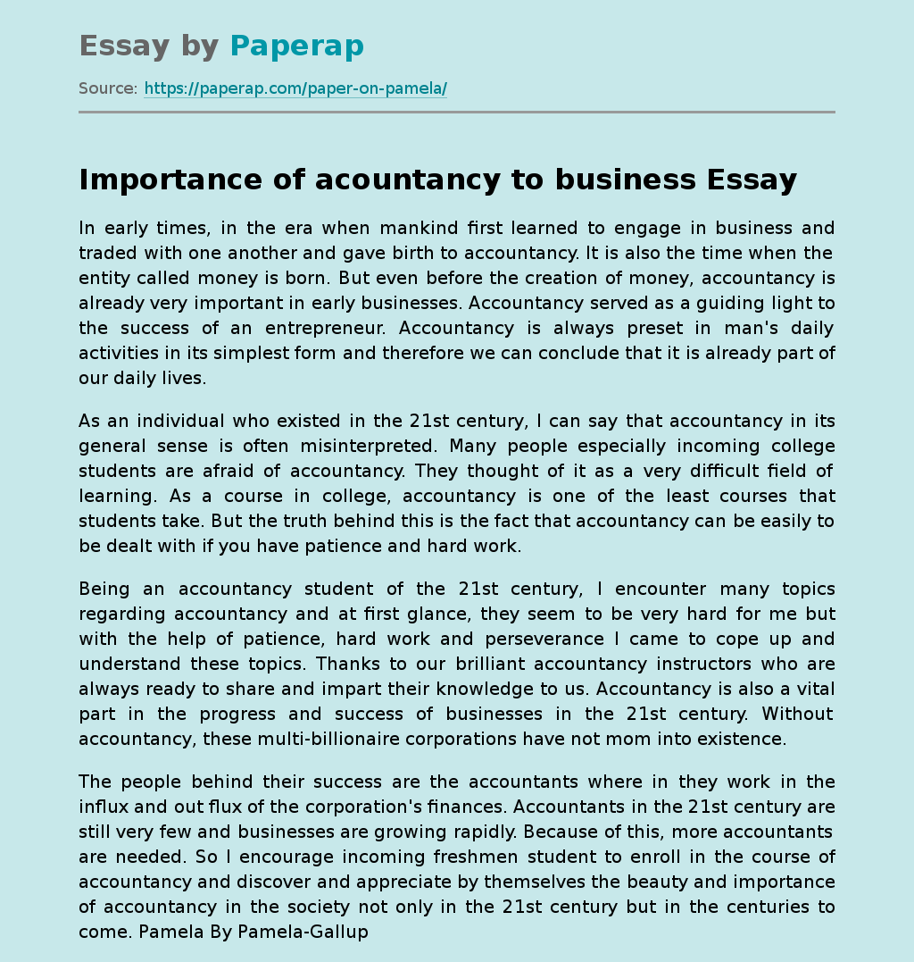 Importance of acountancy to business