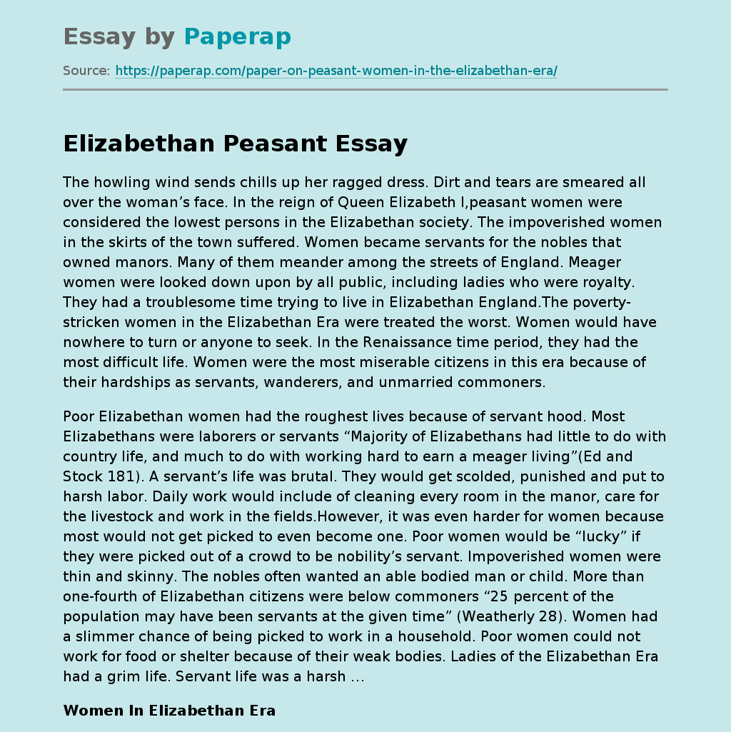 Elizabethan Peasant