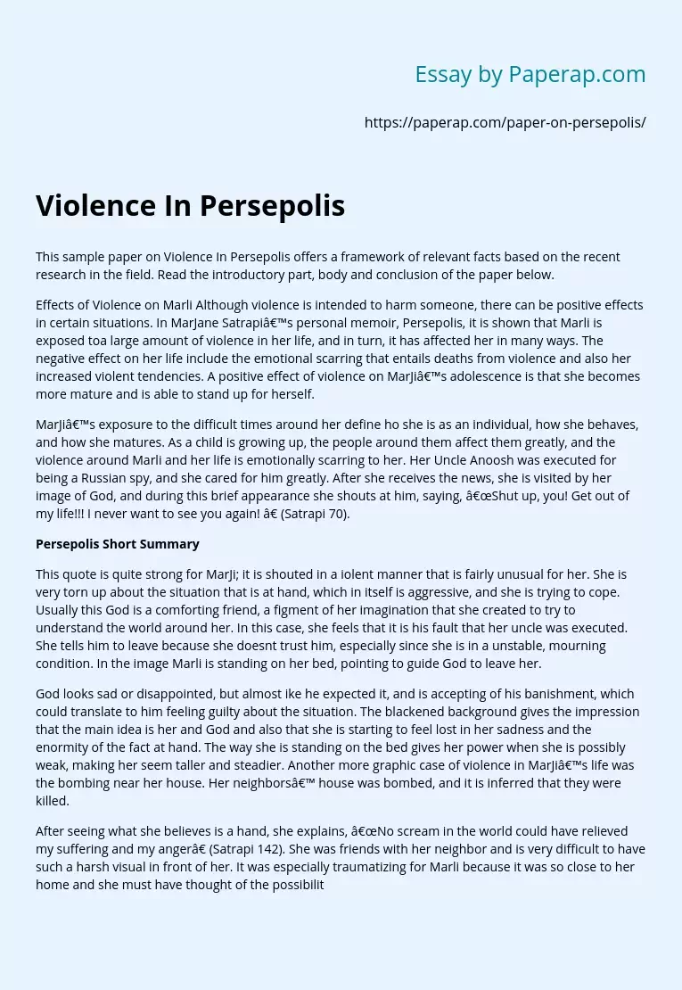 Violence In Persepolis