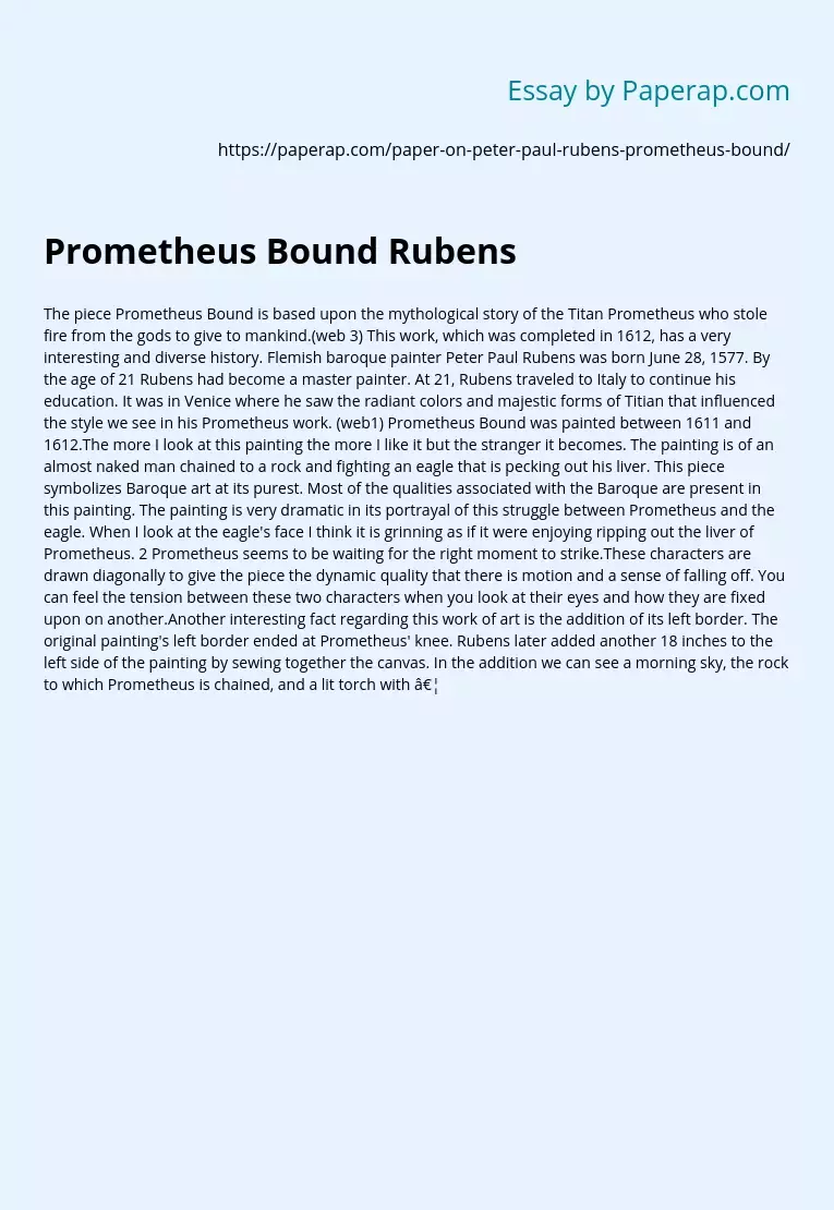 Prometheus Bound Rubens