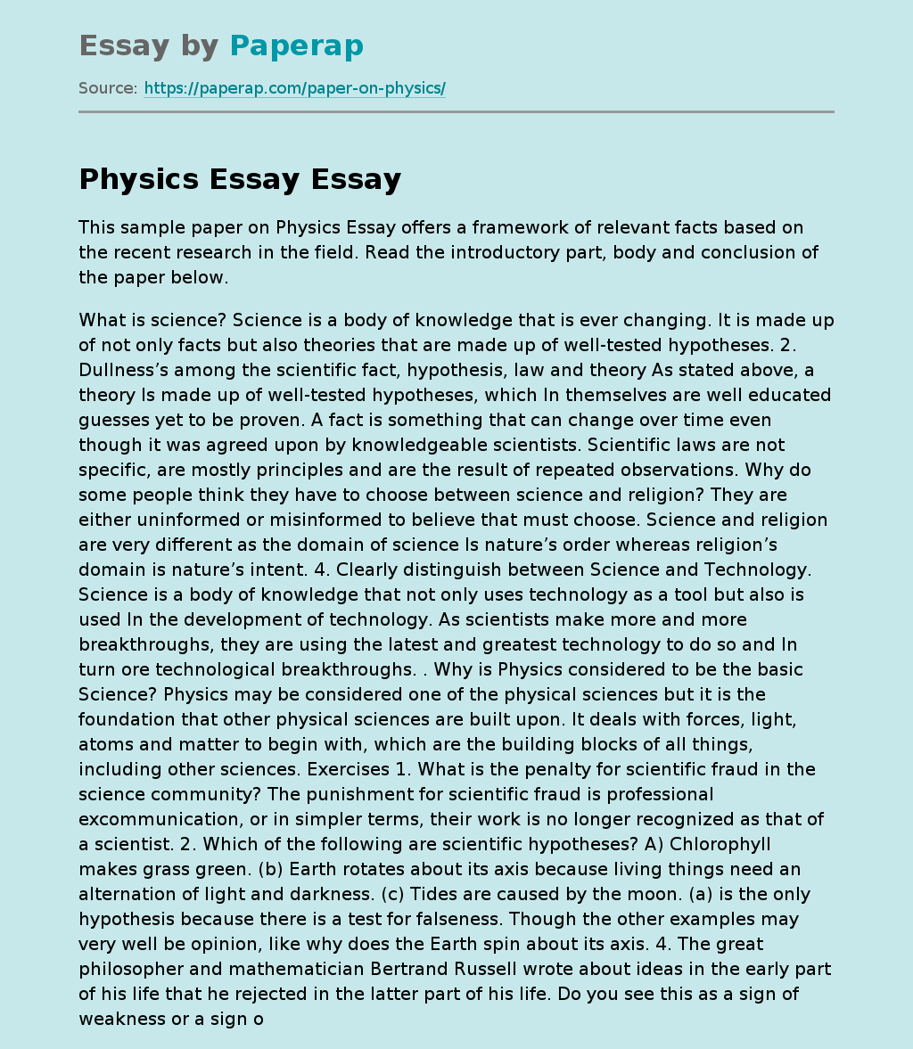 Physics Essay