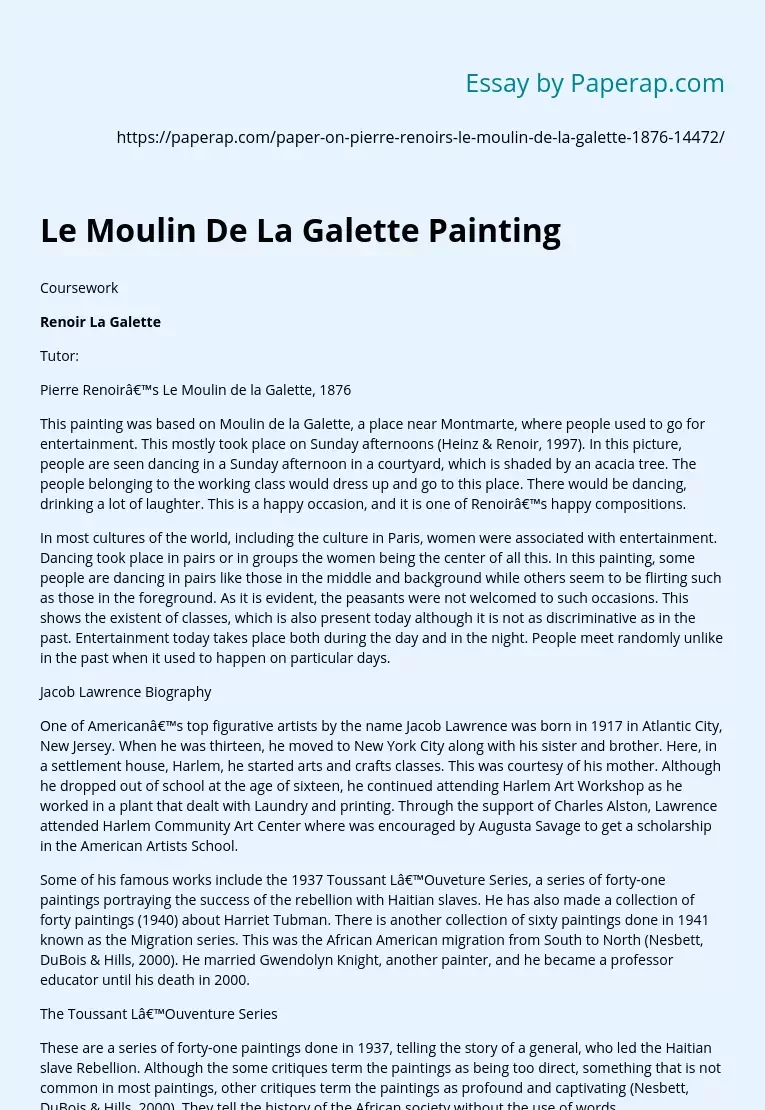 Le Moulin De La Galette Painting