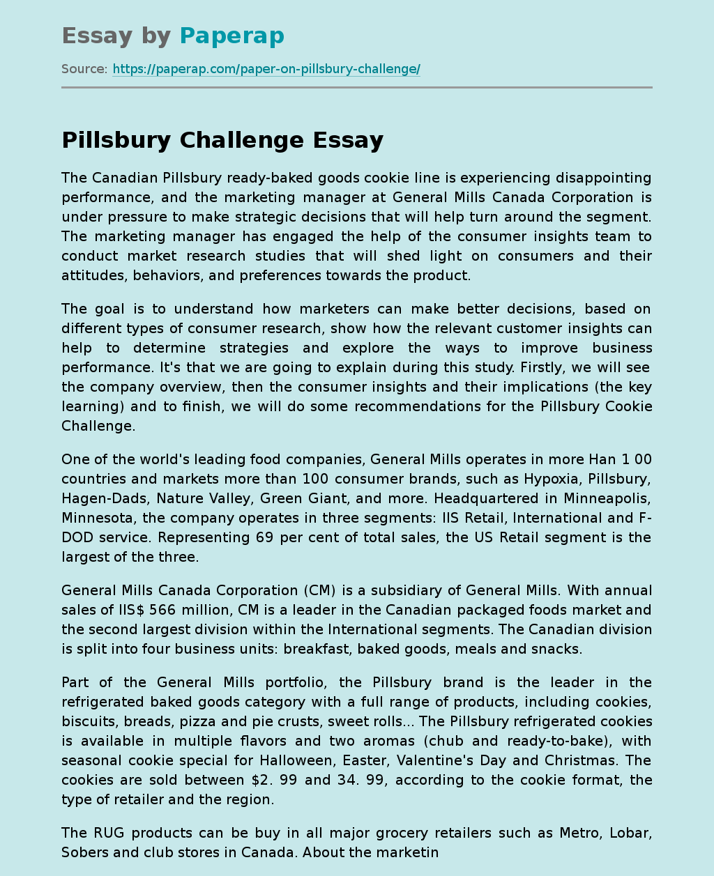 Pillsbury Challenge