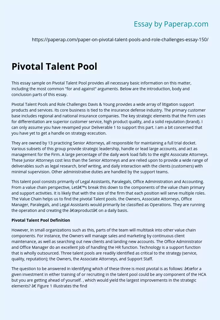 Pivotal Talent Pool