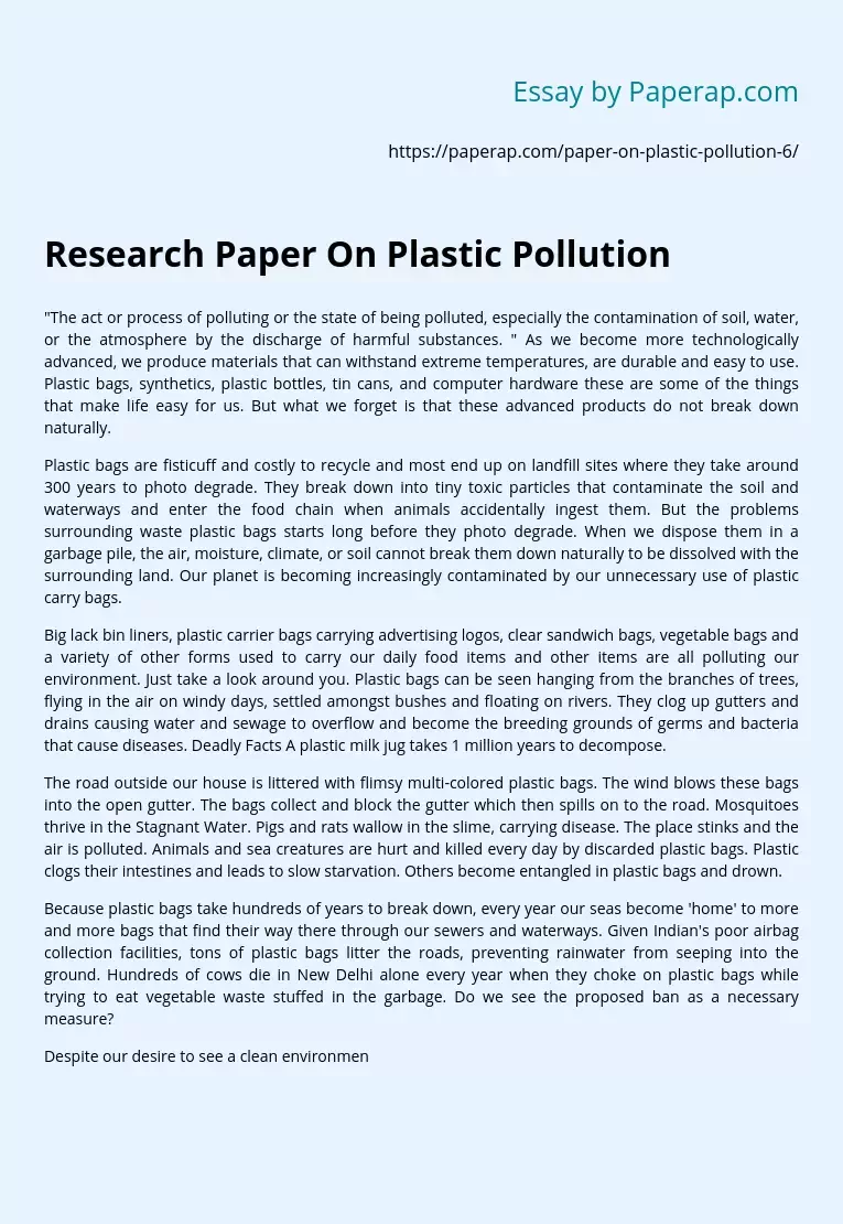 persuasive essay pollution