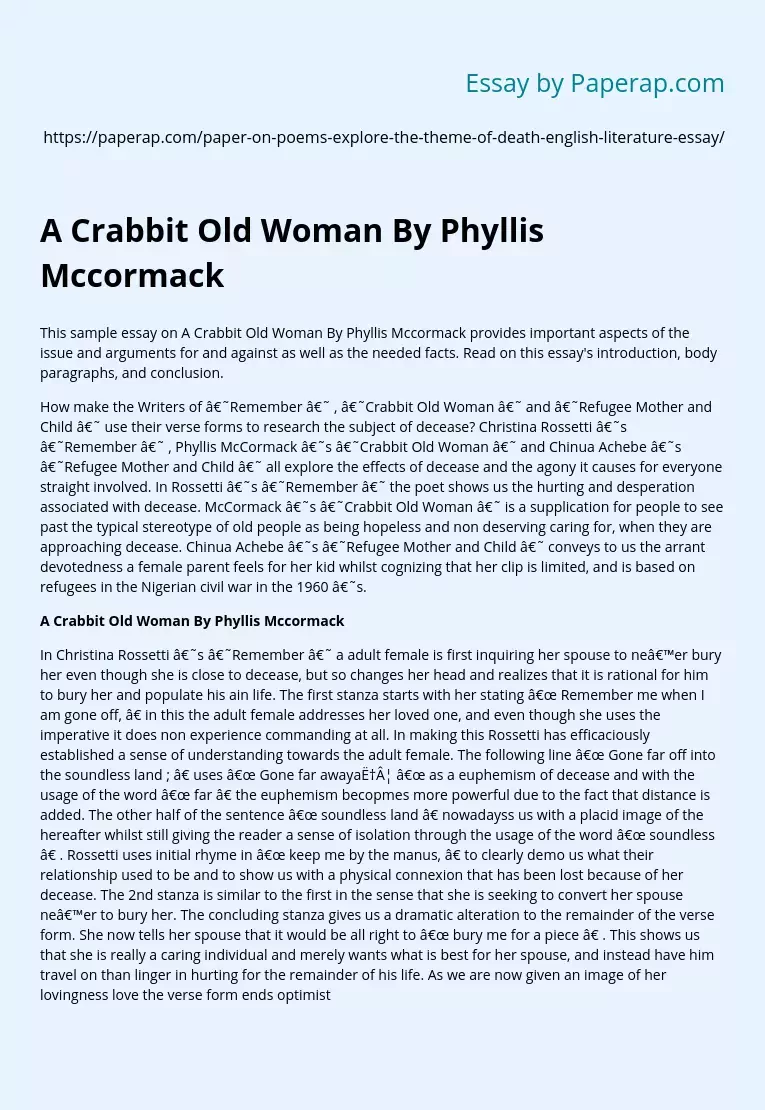 A Crabbit Old Woman By Phyllis Mccormack
