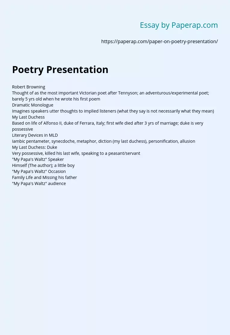 Poetry Presentation
