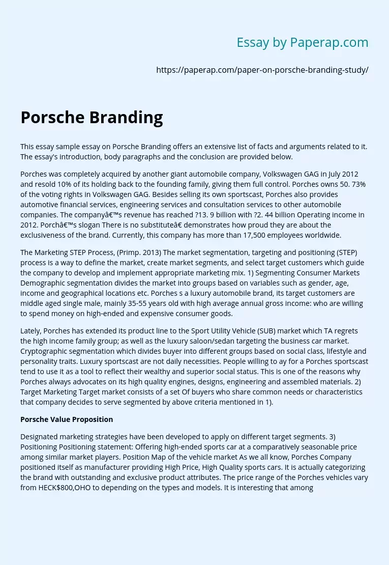 Porsche Branding