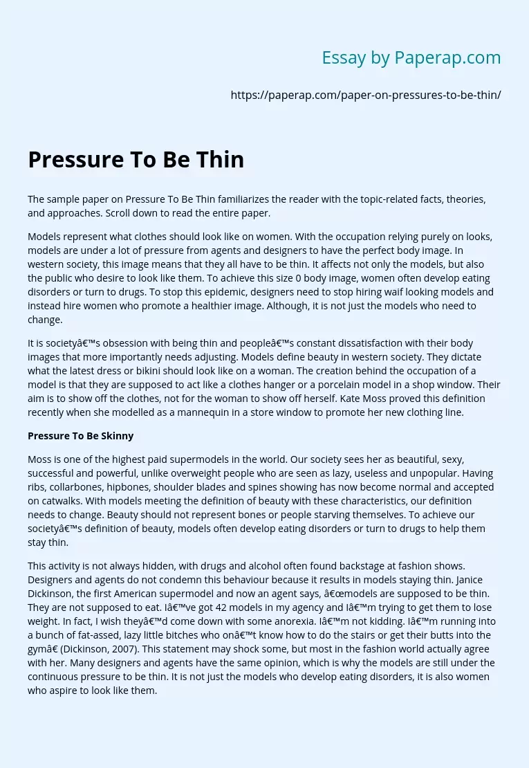 Pressure To Be Thin