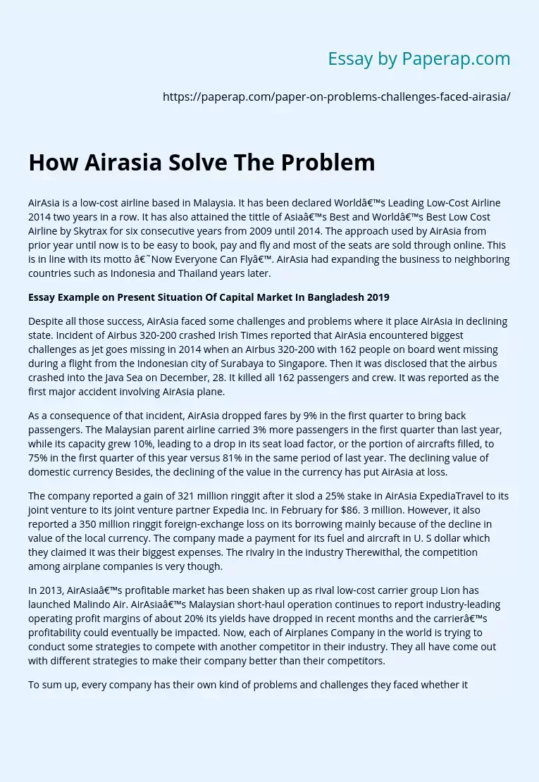 How Airasia Solve The Problem