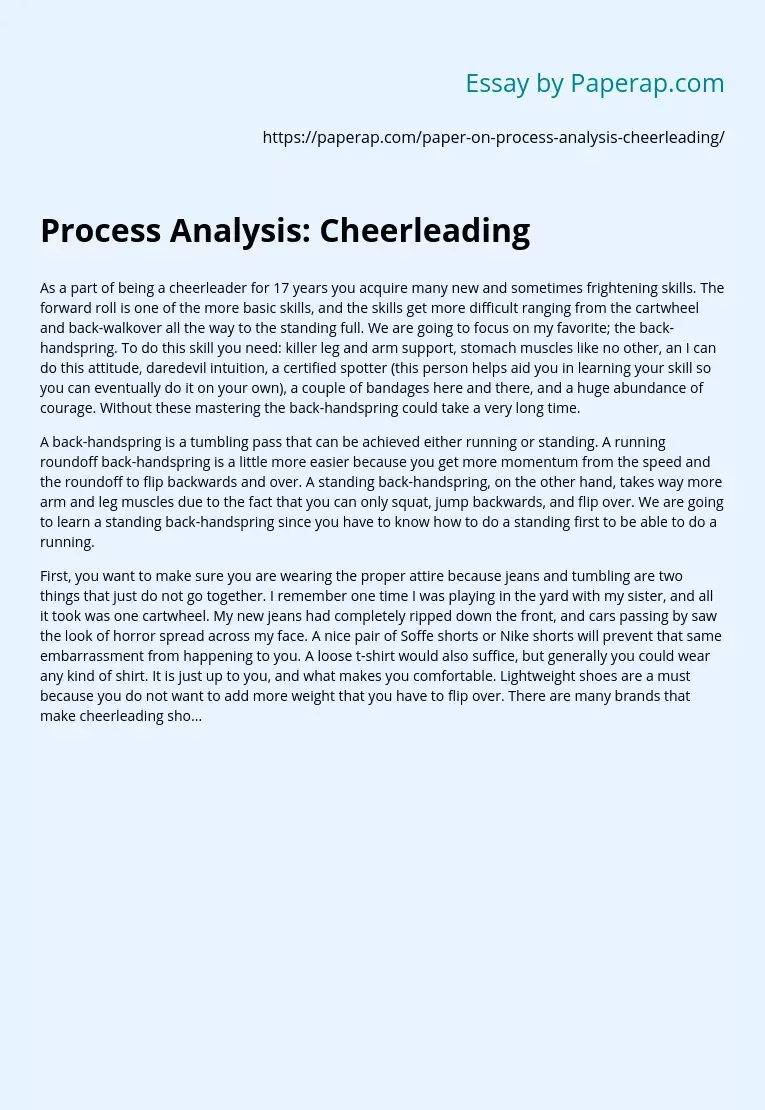 Process Analysis: Cheerleading