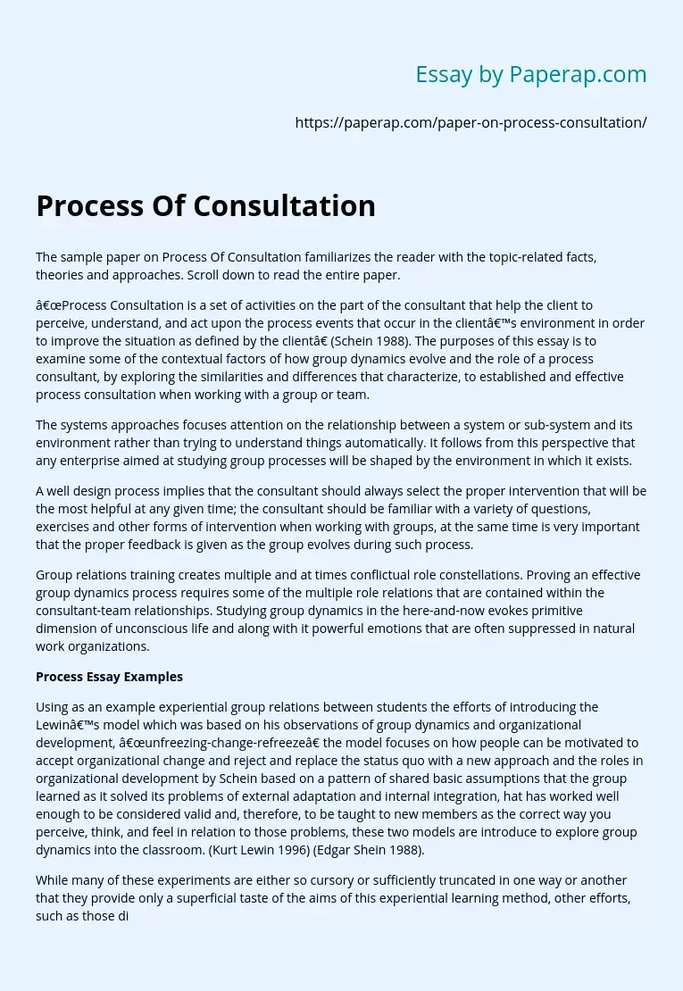 Process Of Consultation