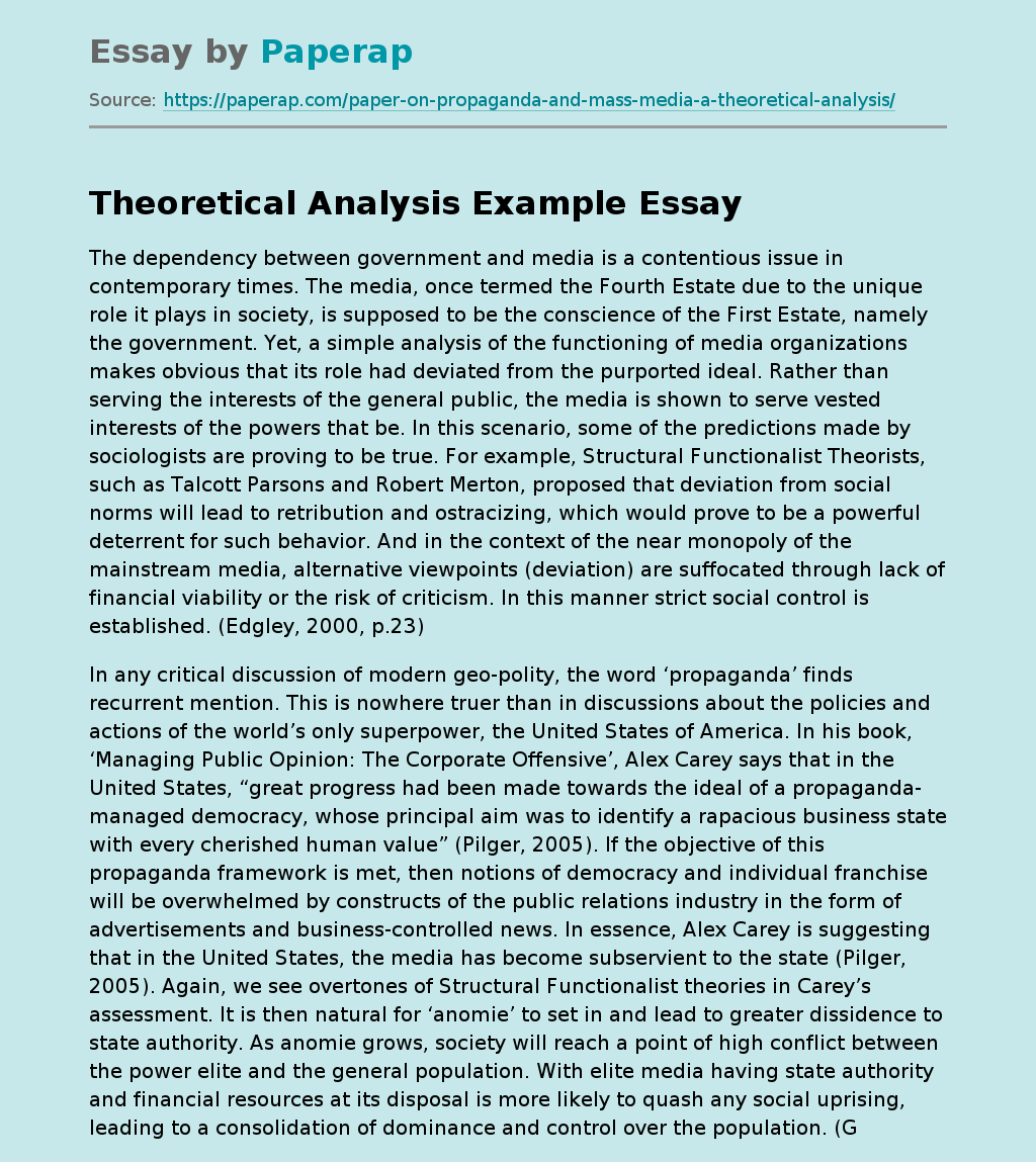 Theoretical Analysis Example