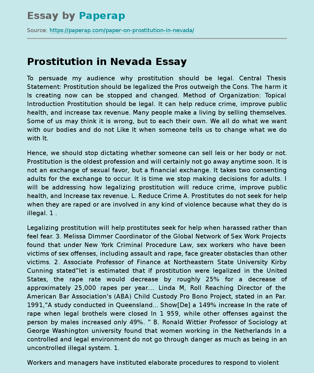 Prostitution in Nevada