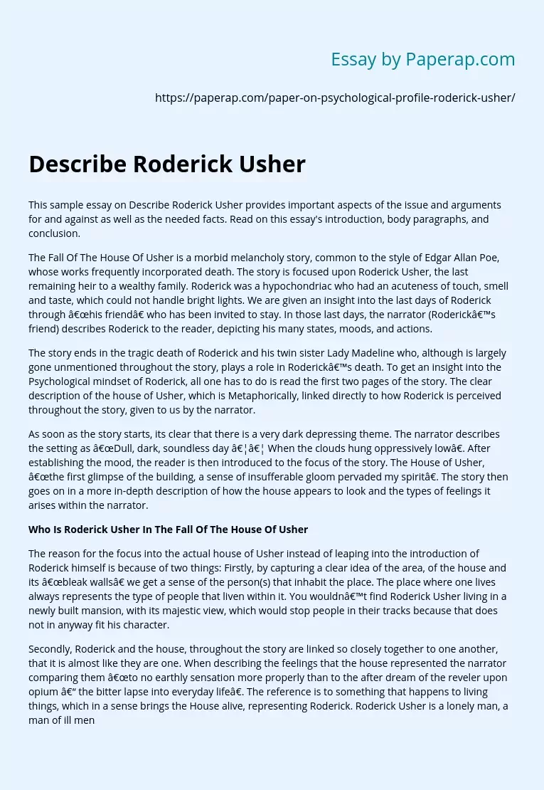 Describe Roderick Usher