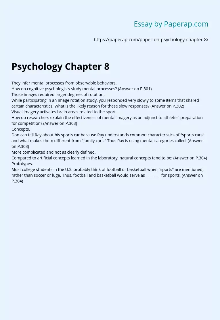 Psychology Chapter 8