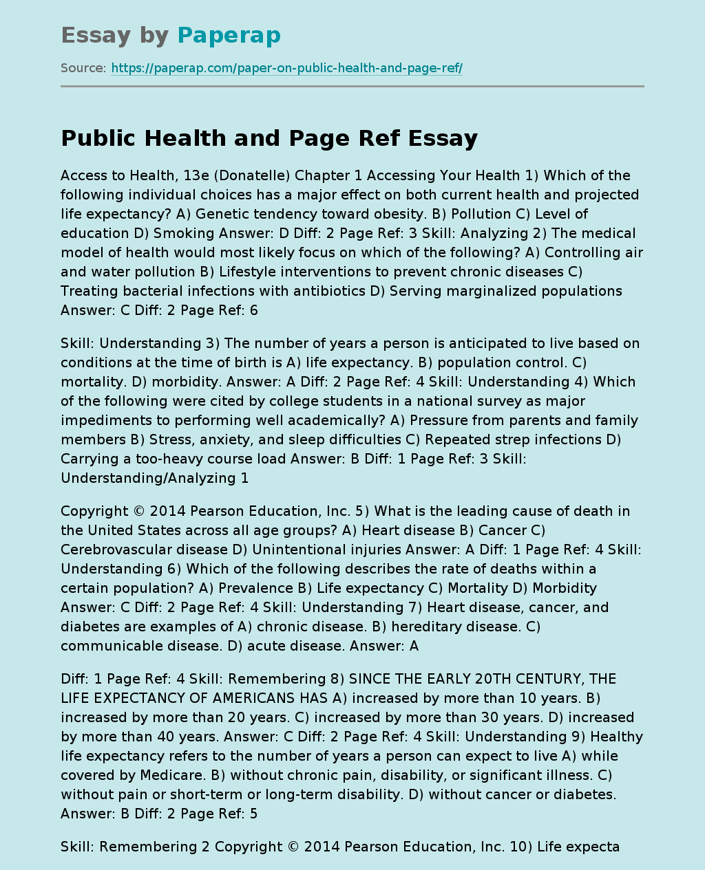 Public Health and Page Ref