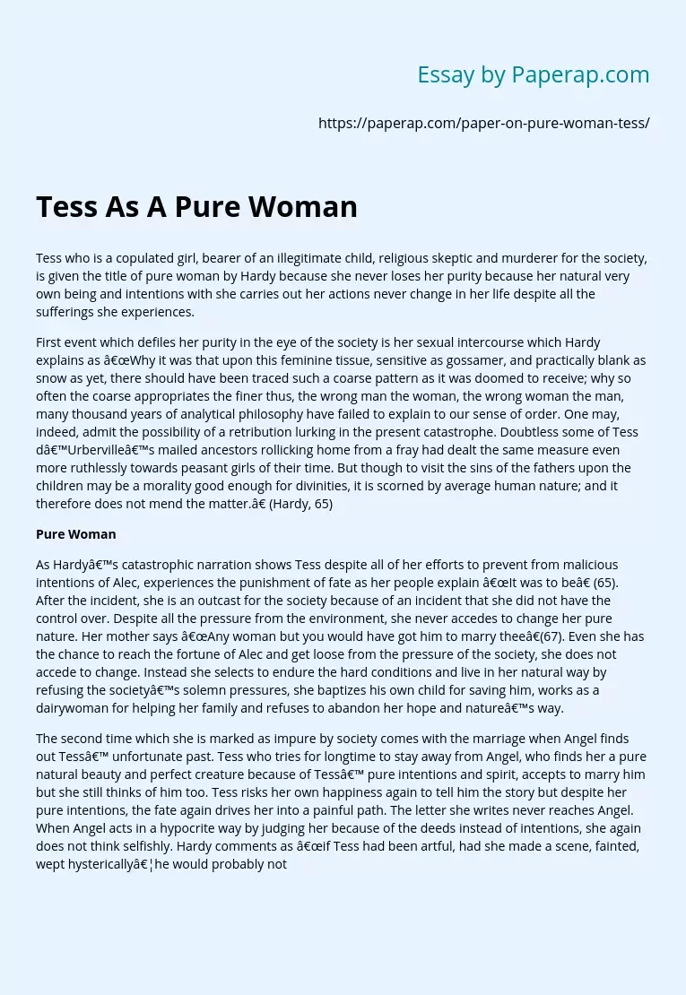 Tess As A Pure Woman