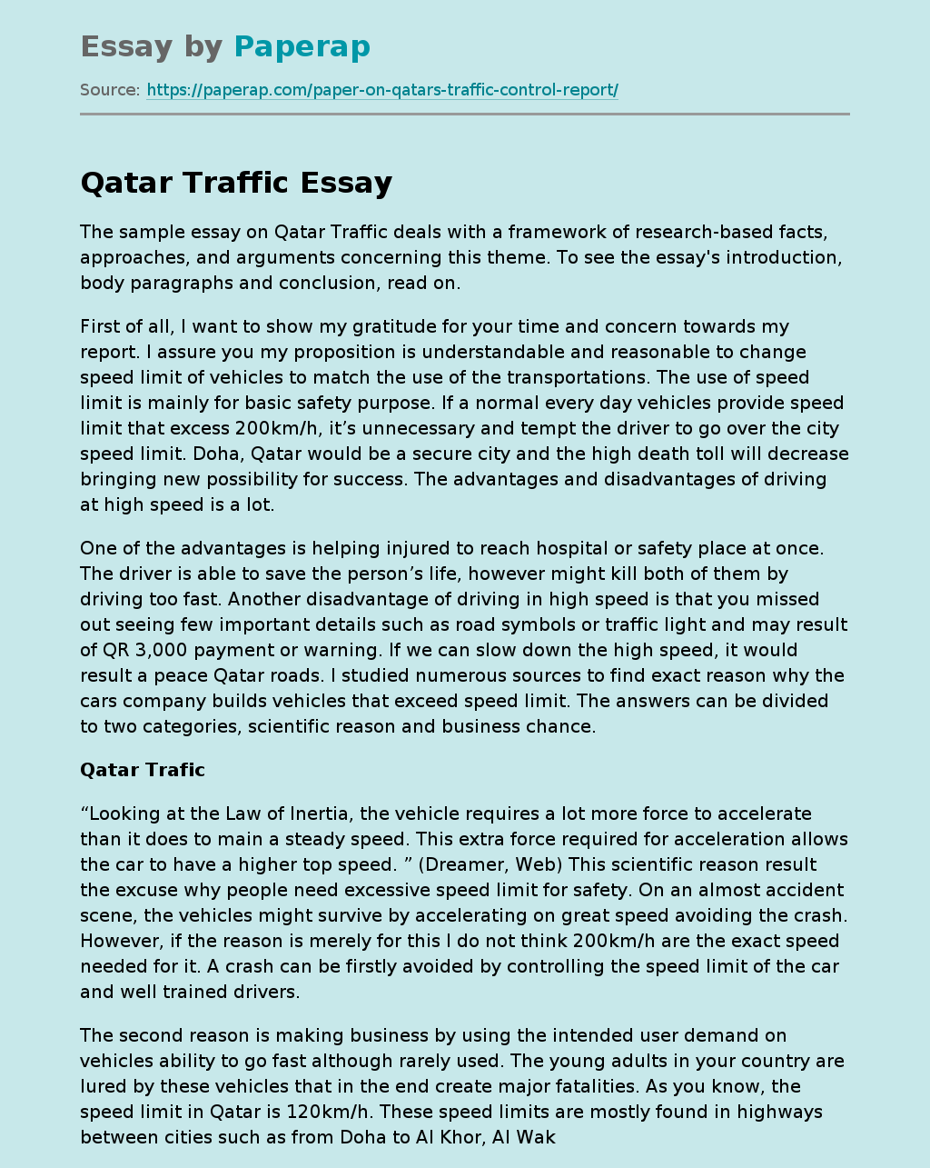 Qatar Traffic