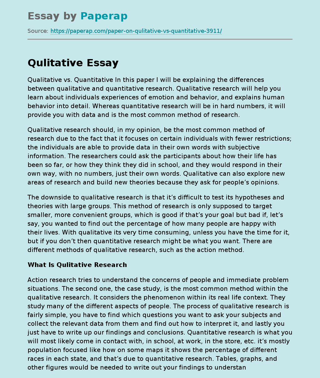 qualitative essay